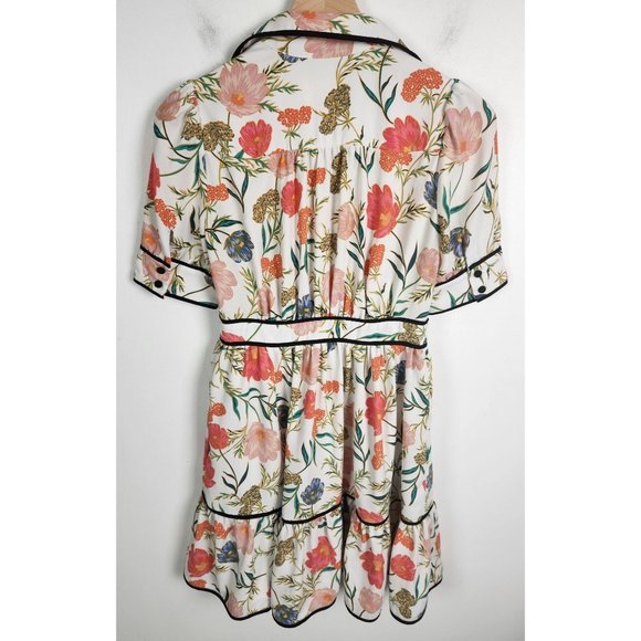 Kate Spade Women's Sz. 0 Floral Blossom Fluid Tiered Collared Shirt Dress - Picture 6 of 7